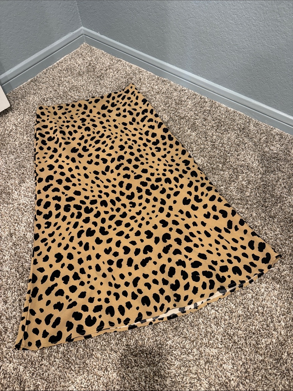 Rachel Zoe Leopard Midi Skirt in Tan and Black